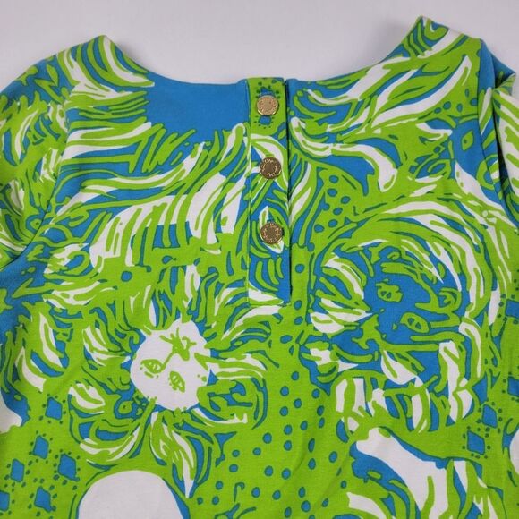 Lilly Pulitzer Dress Small Charlene Shift‎ Limeade Lion Print Green Knit Small - Picture 10 of 10